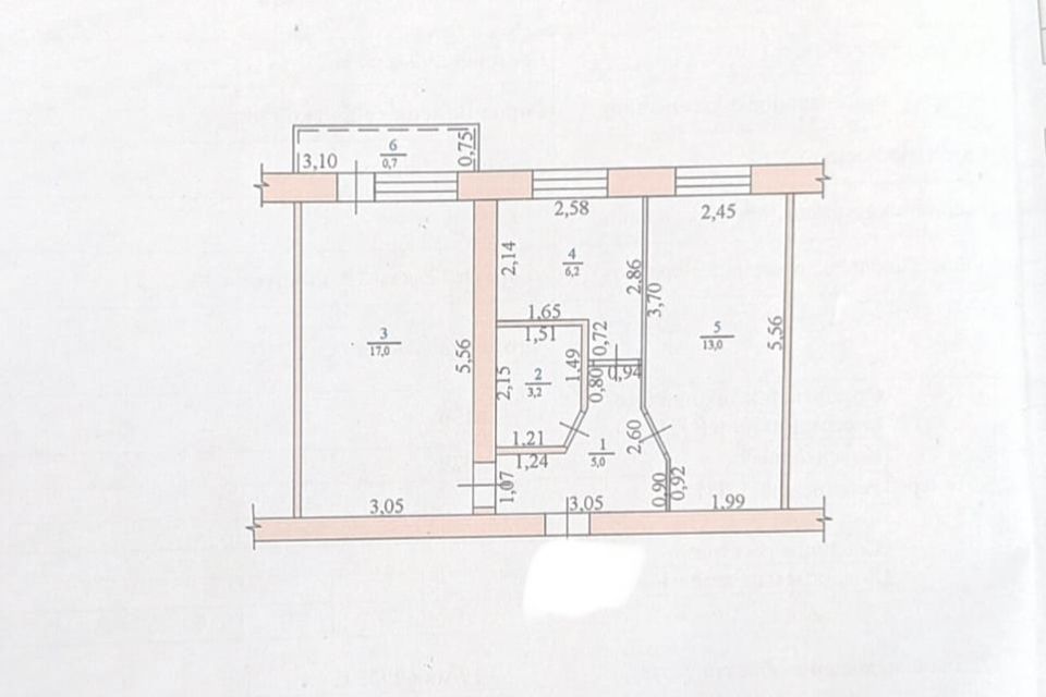 Продаётся 2-комнатная квартира, 44.4 м²