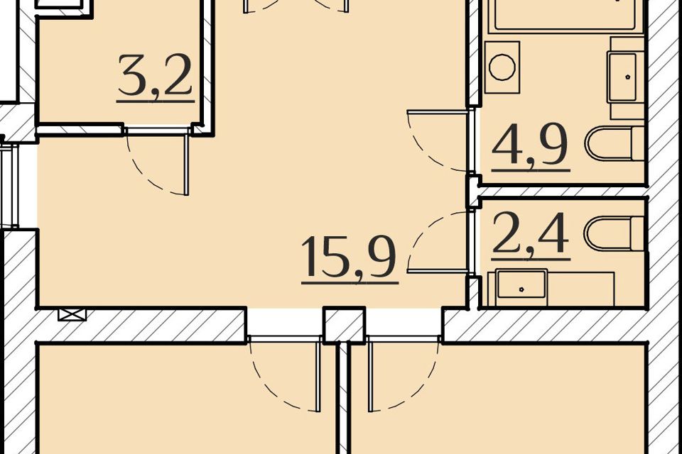 Продаётся 2-комнатная квартира, 99.5 м²