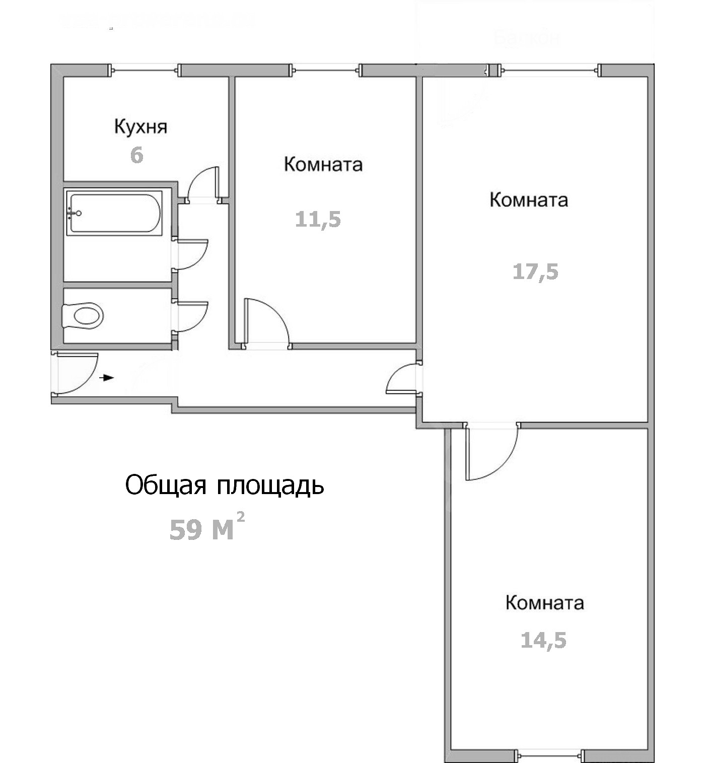 планировка квартиры брежневка 2 комнаты
