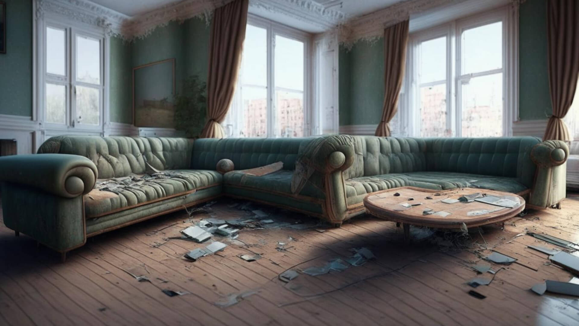 Четвертый запрос: «Москва, квартира с хорошим ремонтом, диван, журнальный столик». Слово «ремонт, видимо», сработало как триггер — в гостиной на картинке точно надо сделать ремонт и уборку.