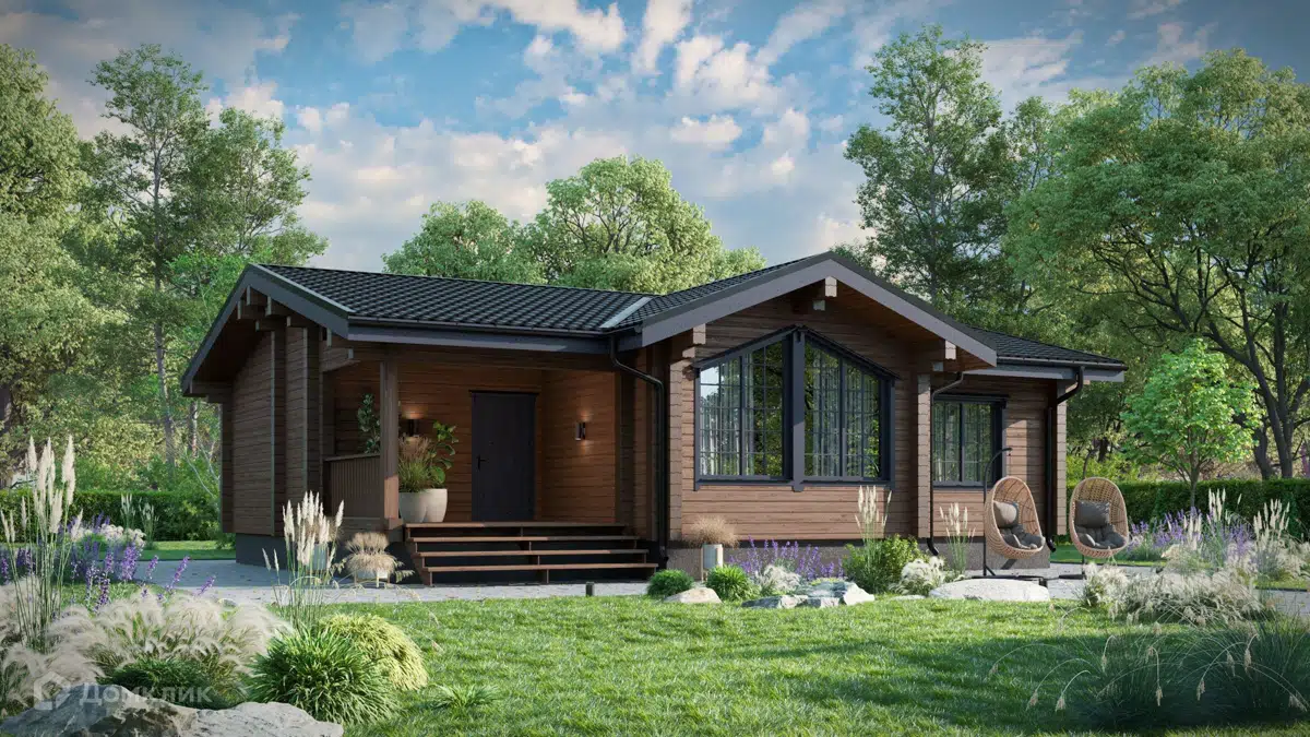 Проект дома «Бостон» компании Идеи сруба из материала Клееный брус ...