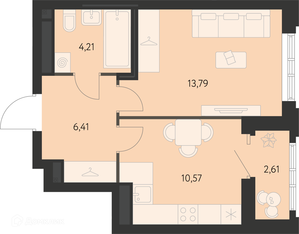 Купить 1-комнатную квартиру, 36.28 м² в ЖК Первый Академ по адресу  Свердловская область, Екатеринбург, жилой комплекс Первый Академ, недорого  – Домклик