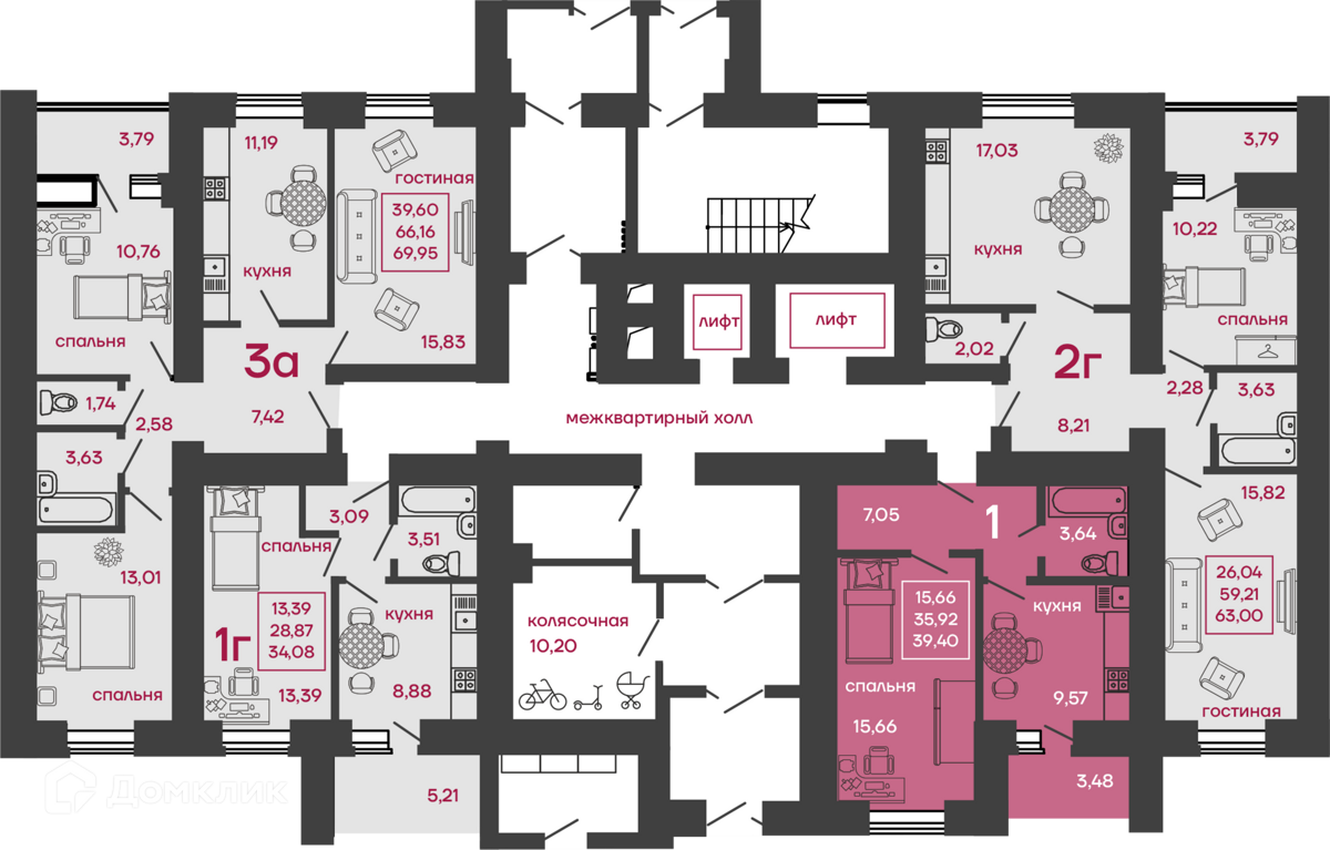 Купить 1-комнатную квартиру, 39.4 м² в ЖК Весна по адресу Пензенский район,  село Засечное, жилой комплекс Весна, с7, недорого – Домклик