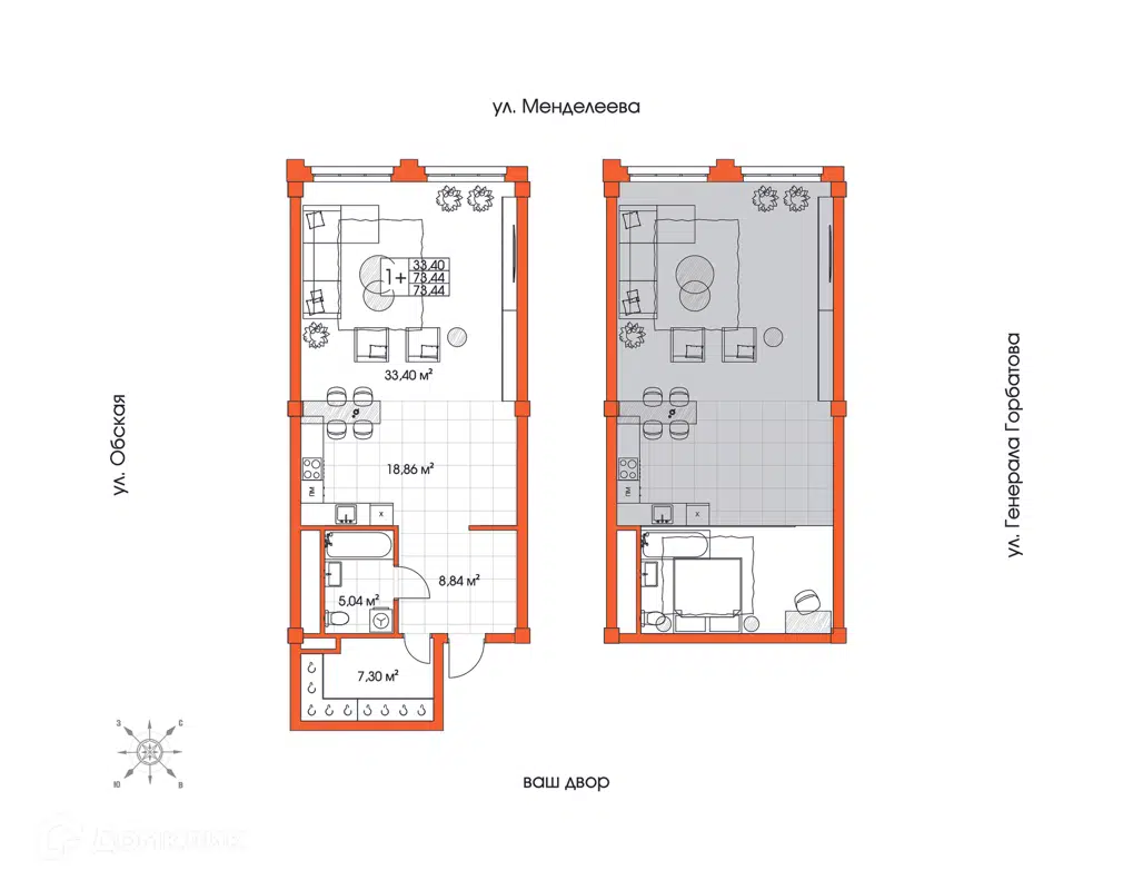 Купить 1-комнатную квартиру, 73.4 м² в ЖК Знаковый квартал Конди Нова по  адресу Республика Башкортостан, Уфа, улица Менделеева, 132, недорого –  Домклик