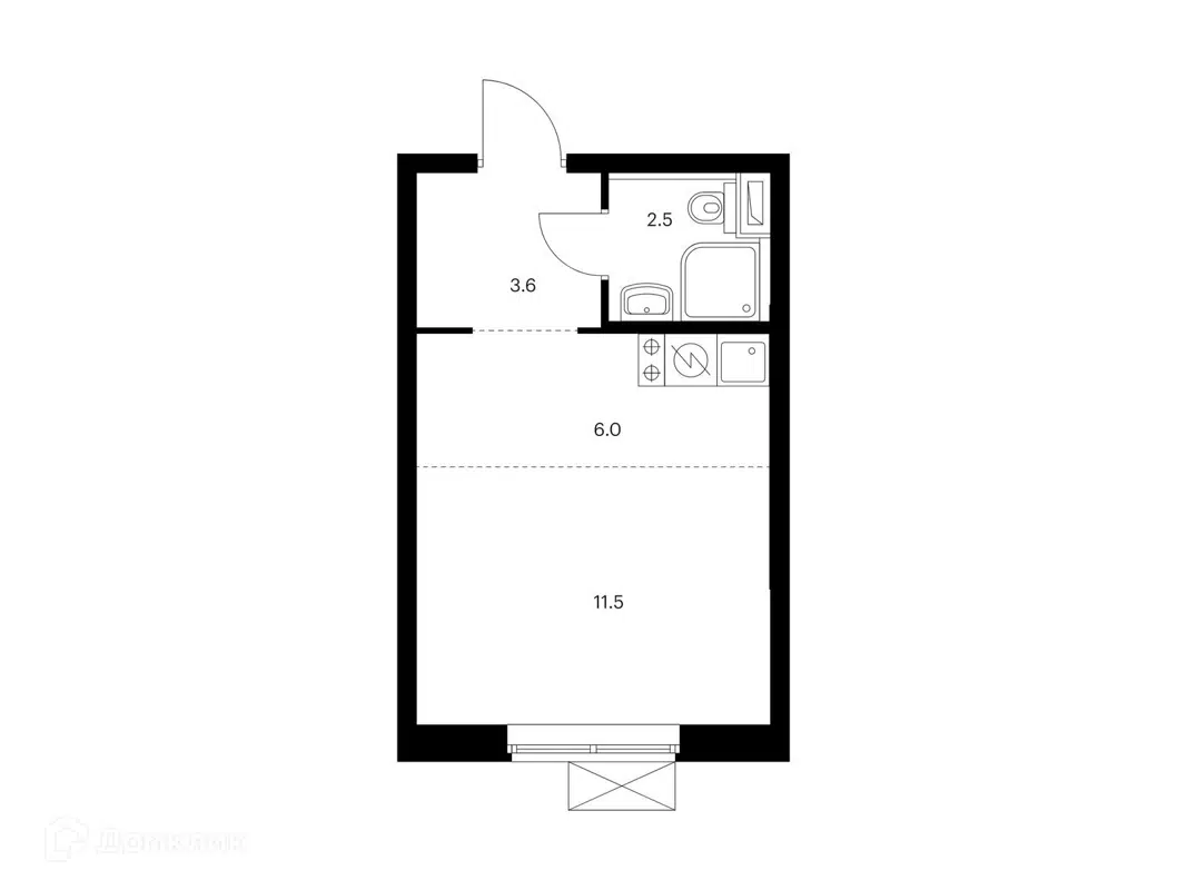 Купить студию, 23.6 м² в ЖК Одинцово-1 по адресу Московская область,  Одинцово, Каштановая улица, 4, недорого – Домклик