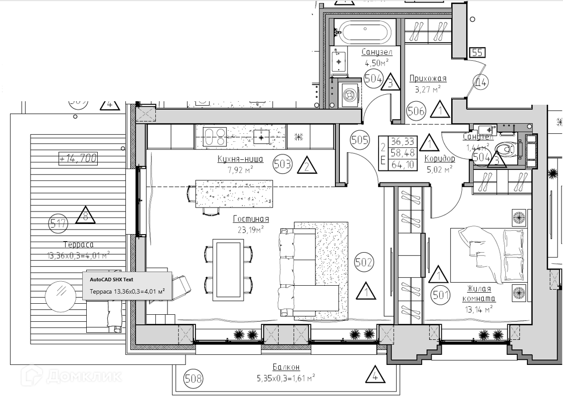 Купить 2-комнатную квартиру, 64.1 м² в ЖК Болконский по адресу  Архангельская область, Новодвинск, улица 3-й Пятилетки, недорого – Домклик