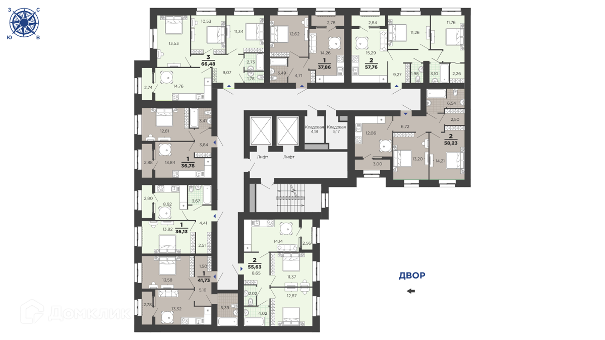 Купить 1-комнатную квартиру, 37.86 м² в ЖК Юный по адресу Рязань, район  Семчино, Семчинская улица, 9, недорого – Домклик