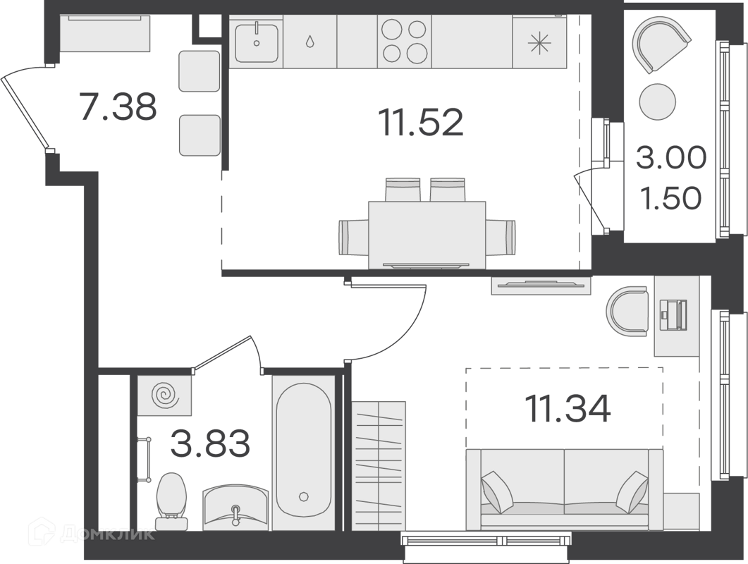 Купить 1-комнатную квартиру, 35.57 м² в ЖК GloraX Парголово (Глоракс  Парголово) по адресу Санкт-Петербург, посёлок Парголово, Михайловская  дорога, недорого – Домклик