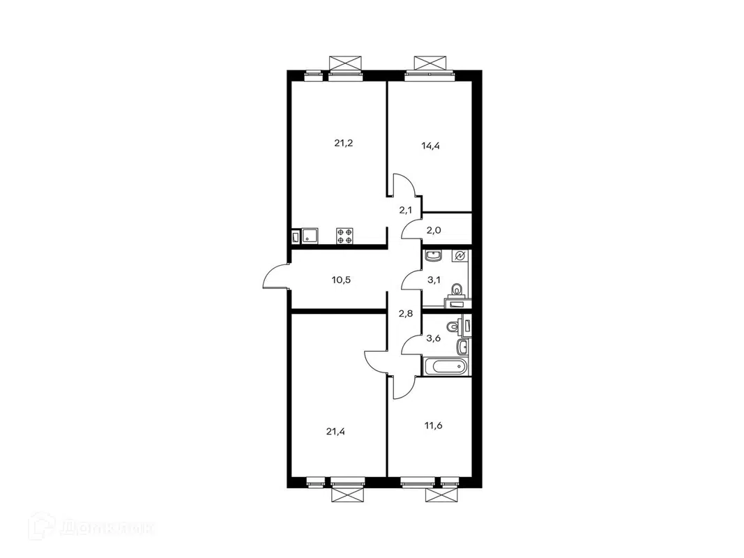 Купить 3-комнатную квартиру, 92 м² в ЖК Мякинино парк по адресу Москва,  квартал № 100, 1к2, недорого – Домклик