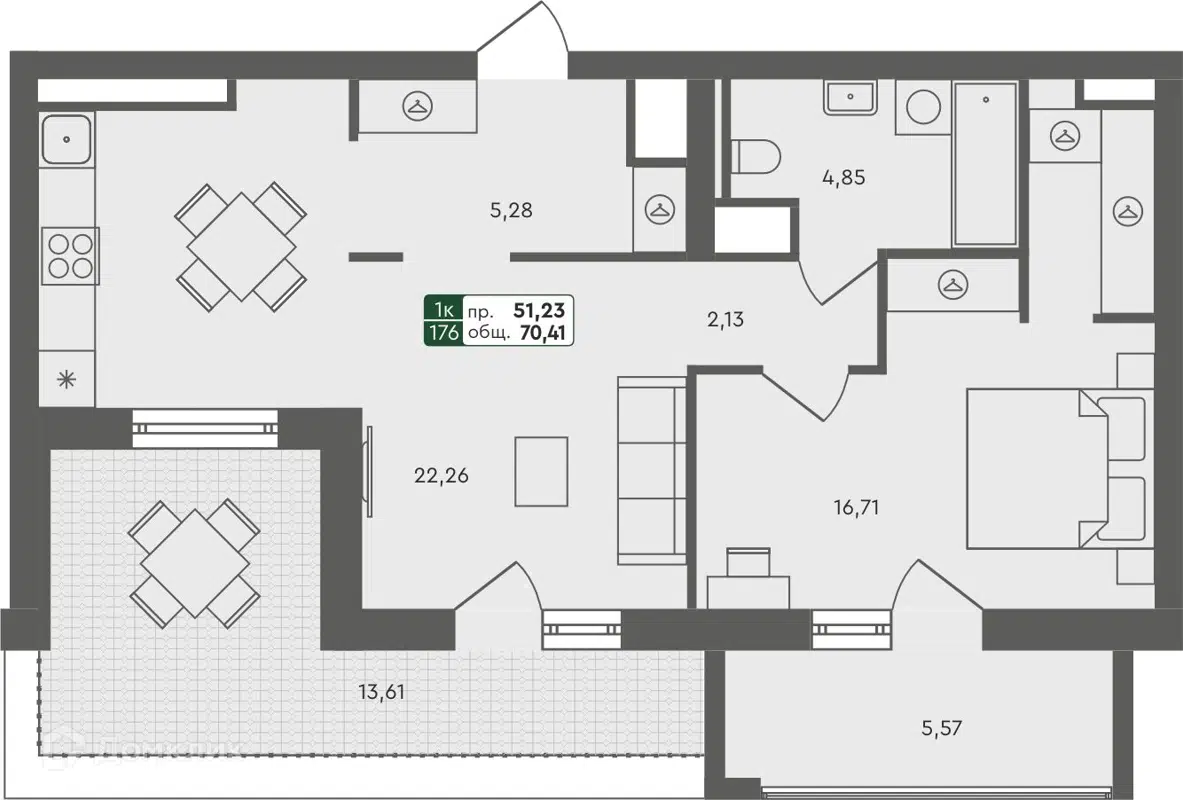 Купить 1-комнатную квартиру, 70.41 м² в ЖК Пушкино по адресу Омский район,  Пушкинское сельское поселение, жилой комплекс Пушкино, недорого – Домклик