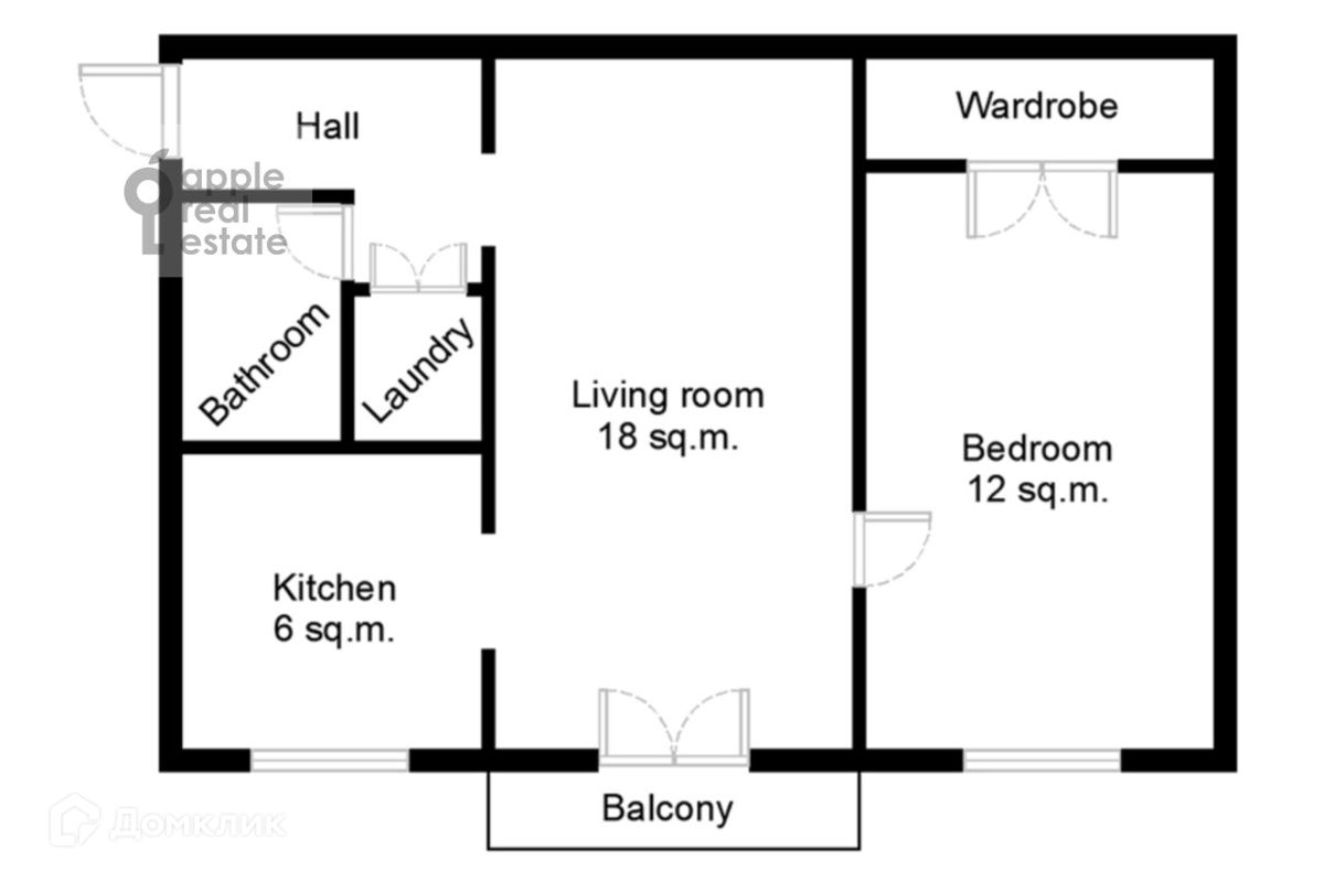 Снять 2-комнатную квартиру, 43 м² по адресу Москва, Гончарный проезд, 6 ...