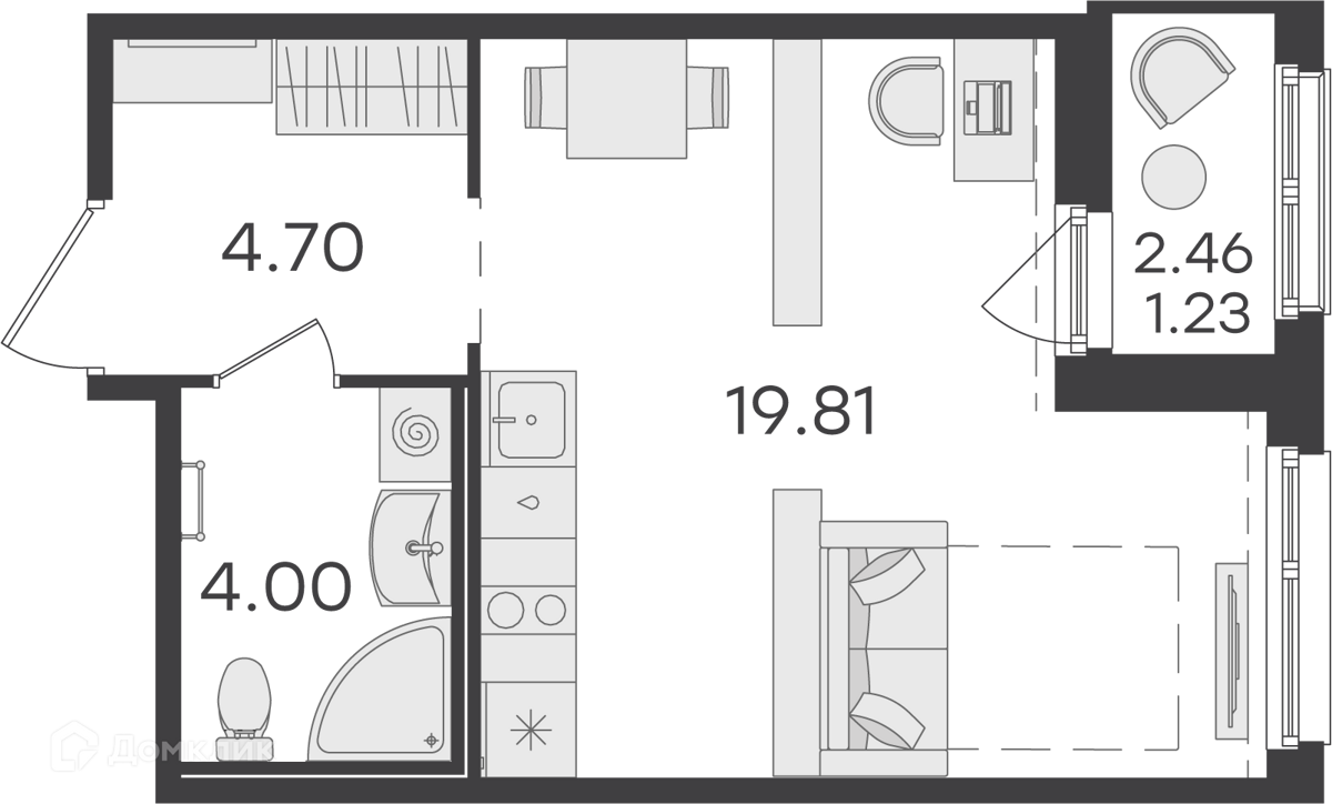 Купить студию, 29.74 м² в ЖК GloraX Парголово (Глоракс Парголово) по адресу  Санкт-Петербург, посёлок Парголово, Михайловская дорога, недорого – Домклик