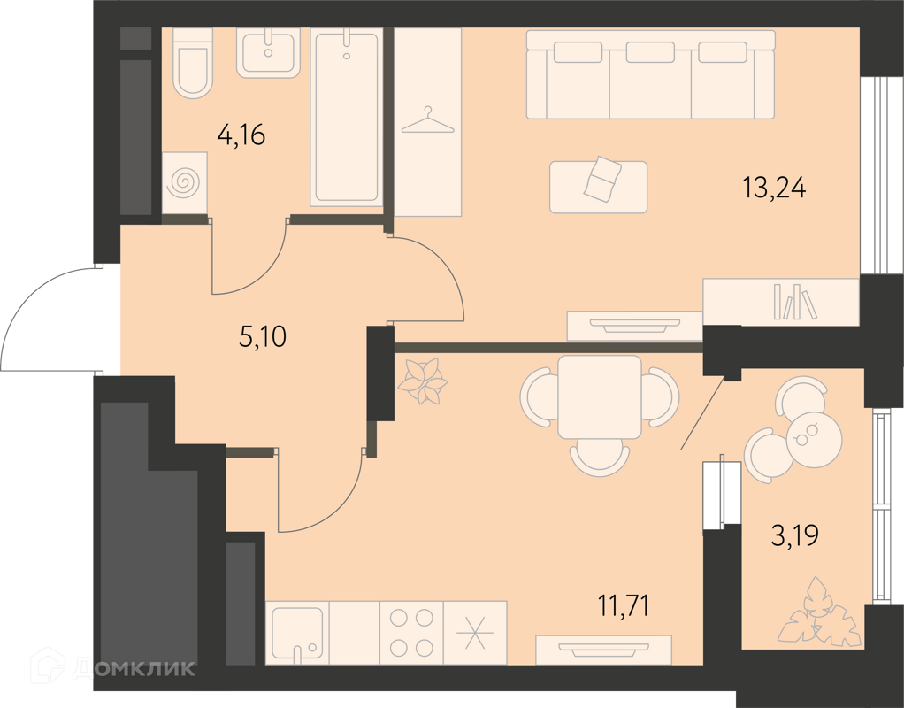 Купить 1-комнатную квартиру, 35.18 м² в ЖК Первый Академ по адресу  Свердловская область, Екатеринбург, жилой комплекс Первый Академ, недорого  – Домклик