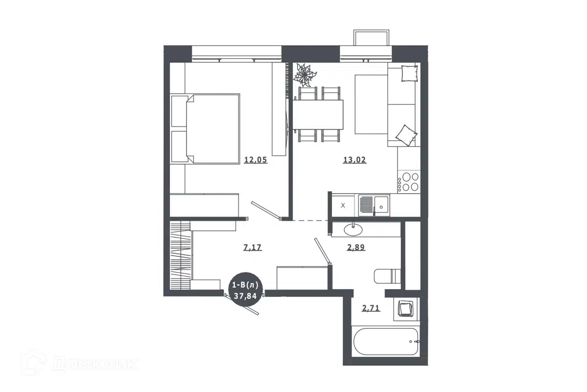 Купить 1-комнатную квартиру, 37.84 м² в ЖК Прибрежный парк по адресу  Ханты-Мансийский автономный округ, Нефтеюганск, микрорайон 9А, недорого –  Домклик