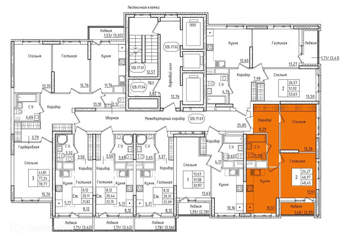 Купить 2-комнатную квартиру, 48.45 м² в ЖК АКВАРЕЛЬ по адресу Республика  Башкортостан, Уфа, микрорайон Инорс-4Б, жилой комплекс Акварель, недорого –  Домклик