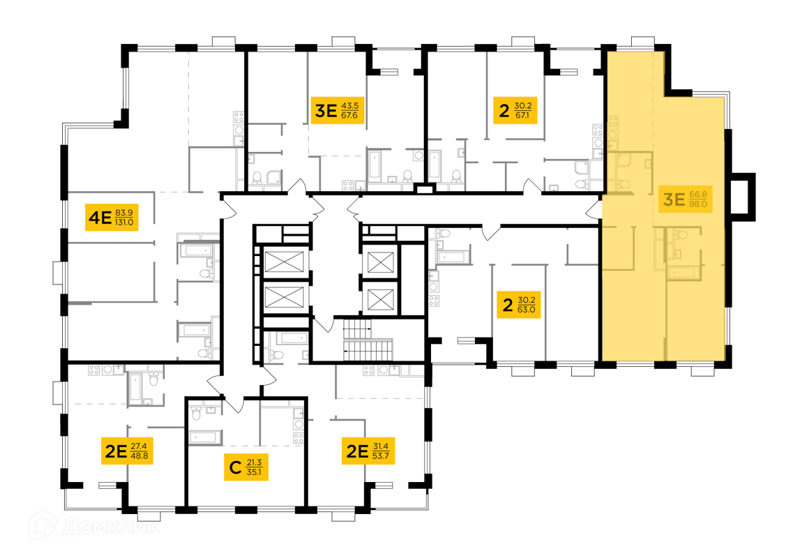 Купить 3-комнатную квартиру, 97.95 м² в ЖК TopHills (ТопХиллc) по адресу  Москва, Электролитный проезд, 7, метро недорого – Домклик