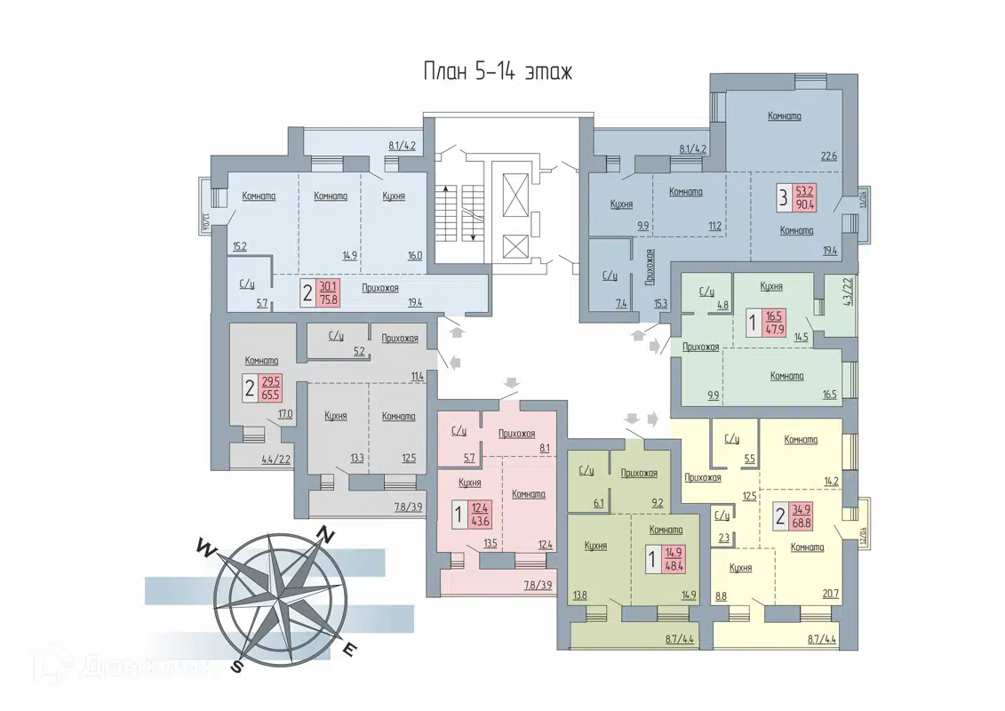 Купить 1-комнатную квартиру, 47.9 м² в ЖК Маяк по адресу Курган, Западный  район, недорого – Домклик