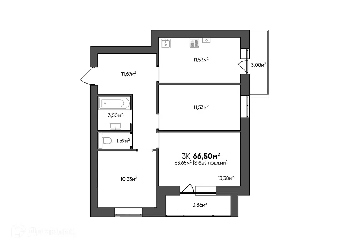 Купить 3-комнатную квартиру, 66.5 м² в ЖК Заволжье по адресу Волгоградская  область, Среднеахтубинский район, Краснослободск, улица Голицына, 113,  недорого – Домклик