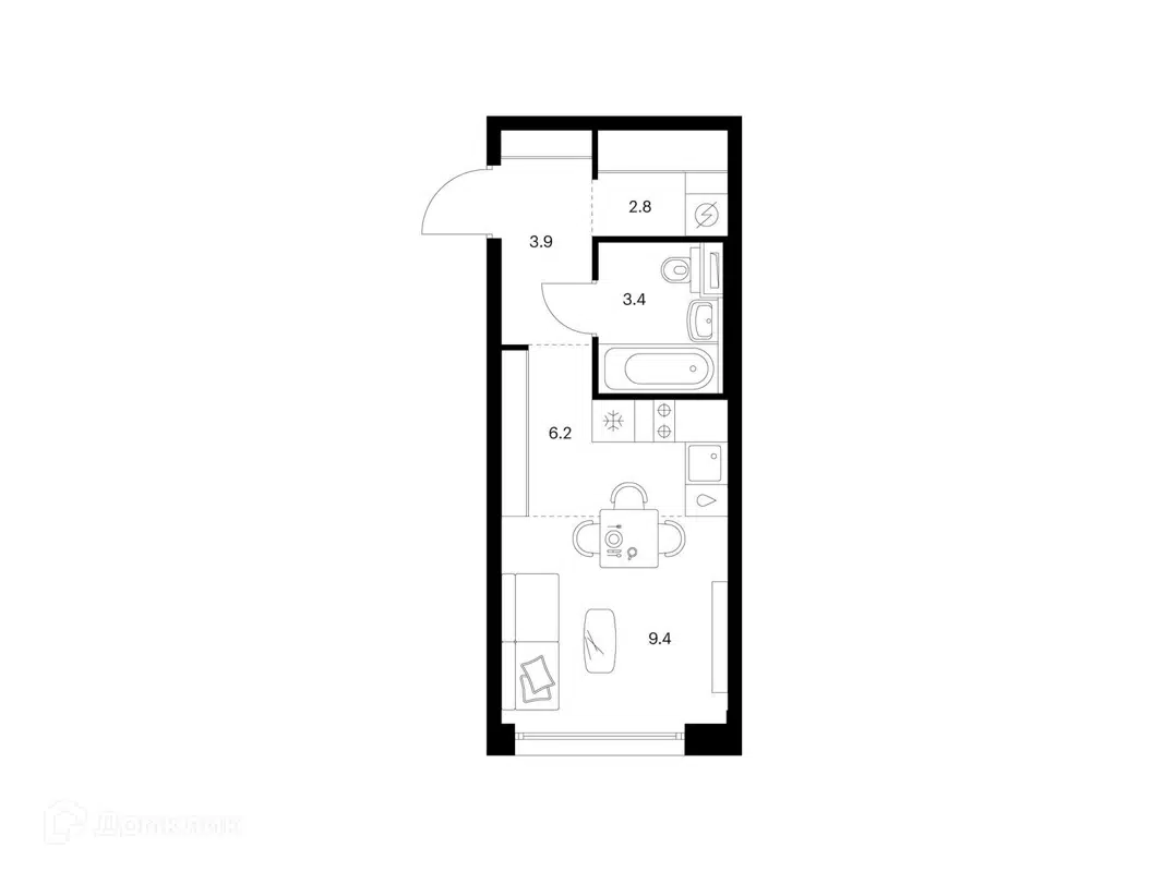 Купить студию, 25.7 м² в ЖК Бусиновский парк по адресу Москва, Ижорская  улица, 6с5, недорого – Домклик