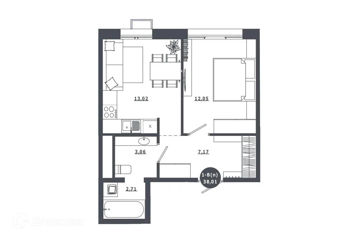 Купить 1-комнатную квартиру, 38.01 м² в ЖК Прибрежный парк по адресу  Ханты-Мансийский автономный округ, Нефтеюганск, микрорайон 9А, недорого –  Домклик