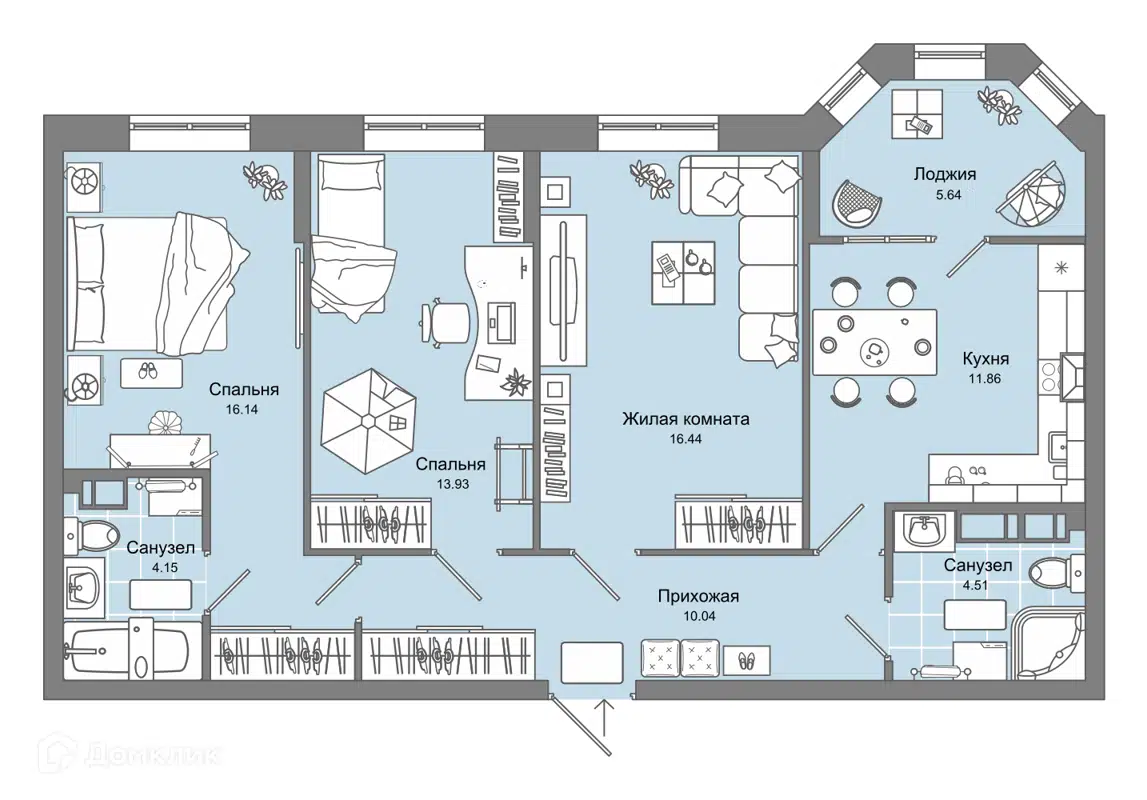 Купить 3-комнатную квартиру, 79 м² в ЖК Булычев по адресу Киров, улица  Свободы, 28, недорого – Домклик