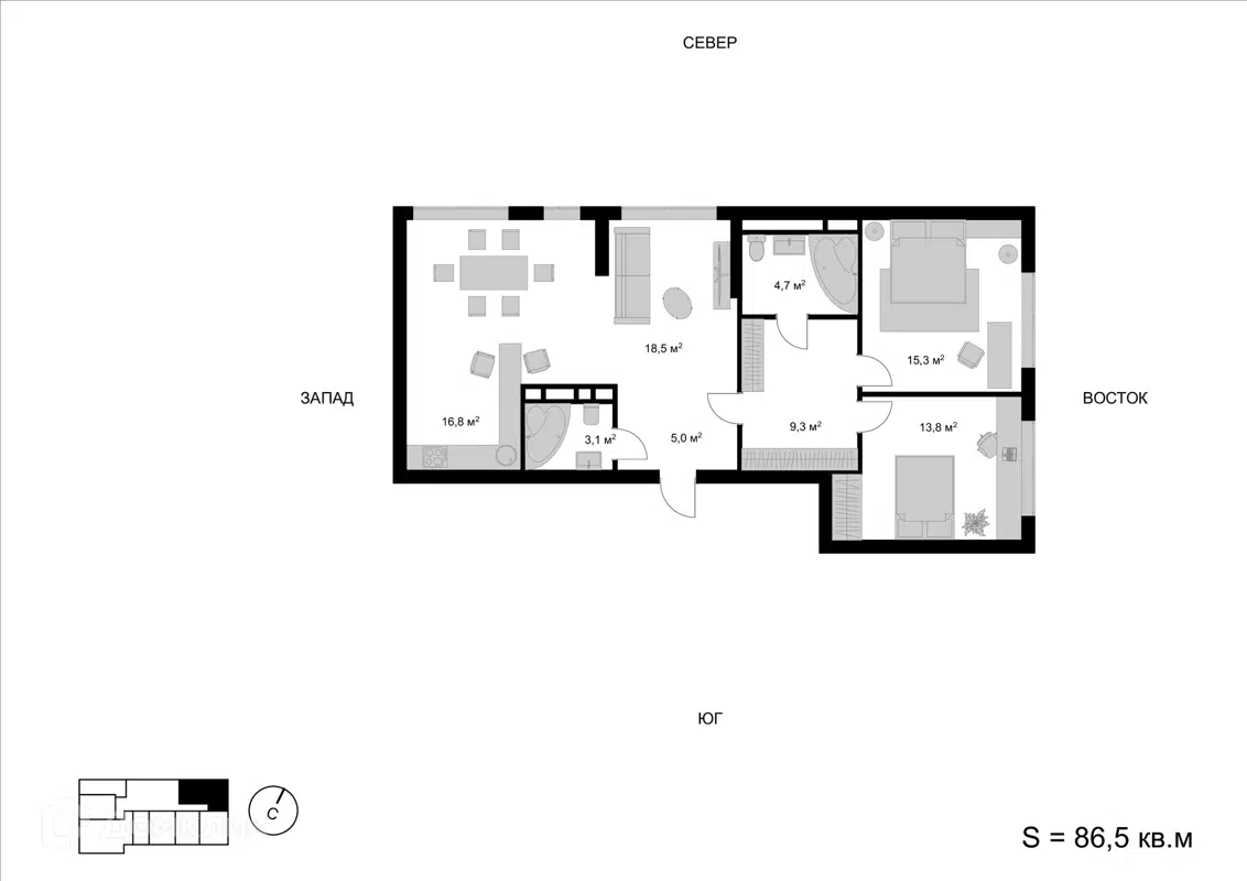 Купить 3-комнатную квартиру, 86.5 м² в ЖК Мытищи-Сити по адресу Московская  область, Мытищи, Пионерская улица, 10, недорого – Домклик