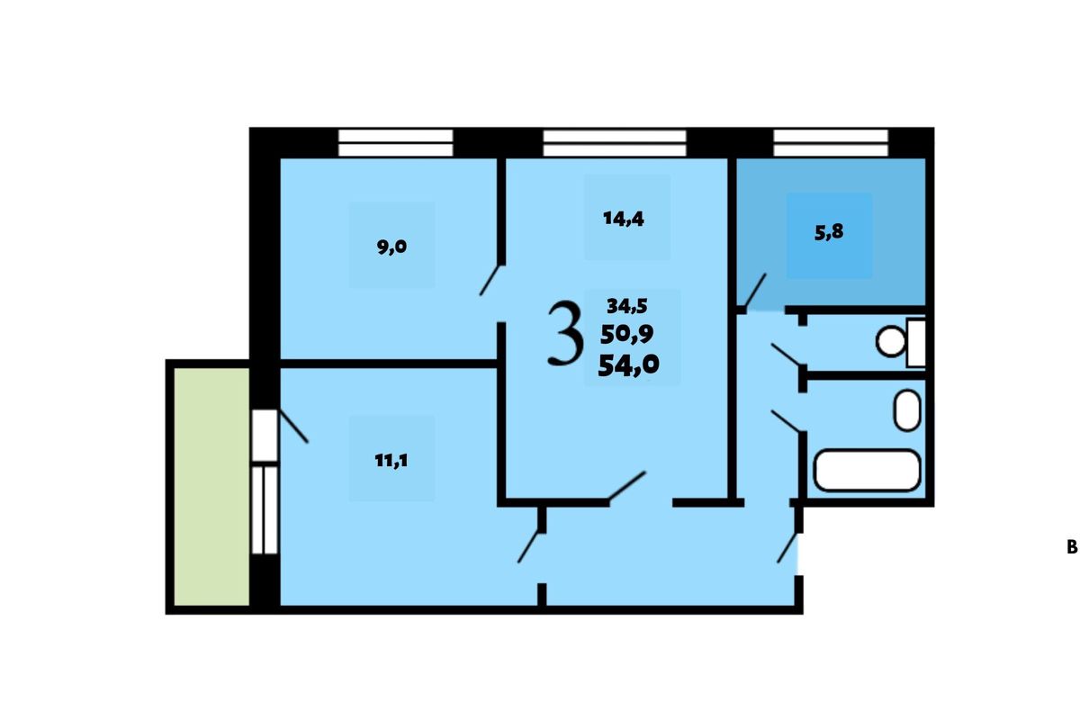 П 49д дизайн трехкомнатной квартиры