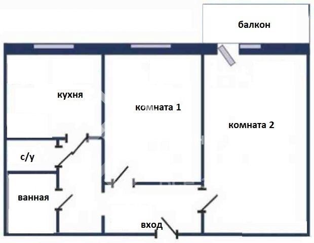 План квартиры 121 серии 3 комнатной квартиры