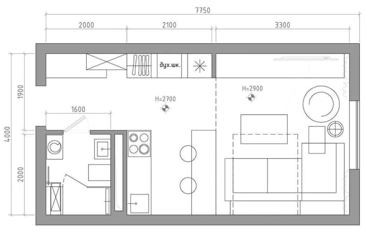 Проекты квартир с размерами Купить 1-комнатную квартиру, 19 м² по адресу Республика Бурятия, Улан-Удэ, улица