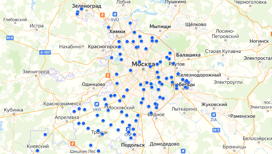 Карты подольска нахабино. Краснознаменск до Москвы.