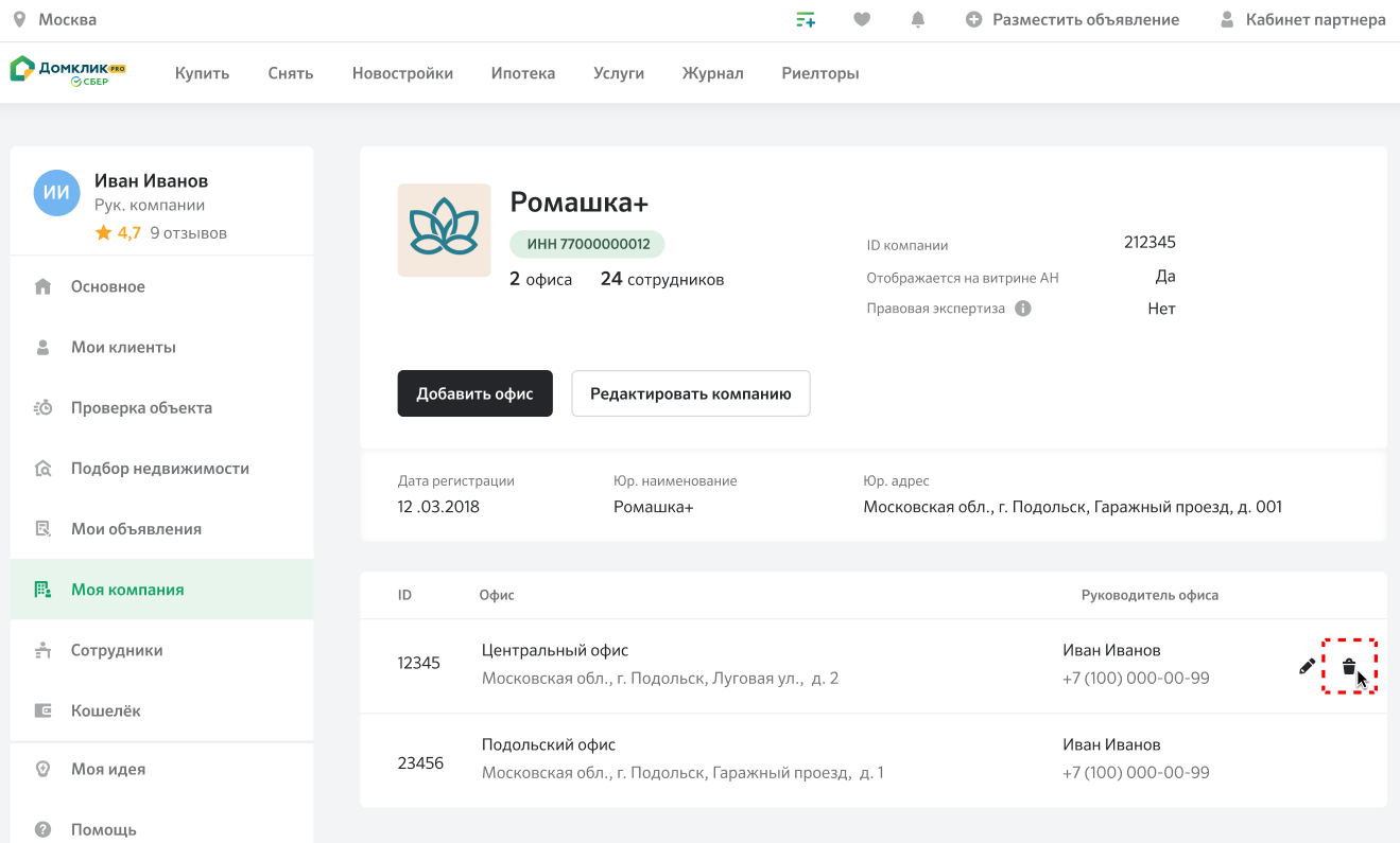 Удаление офиса - Журнал Домклик