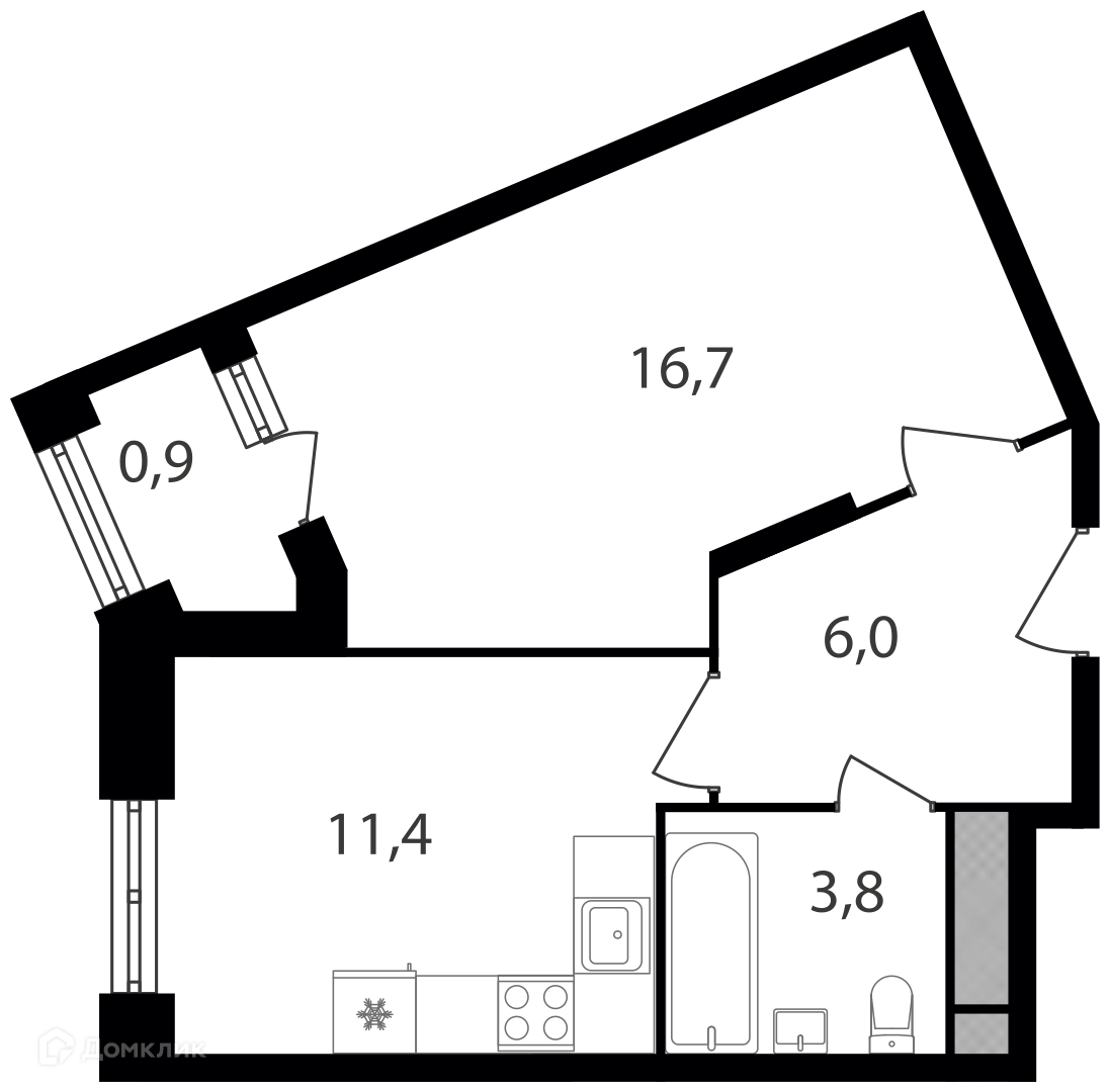 Купить 1-комнатную квартиру, 38.8 м² в ЖК МФК Варшавские ворота по ...