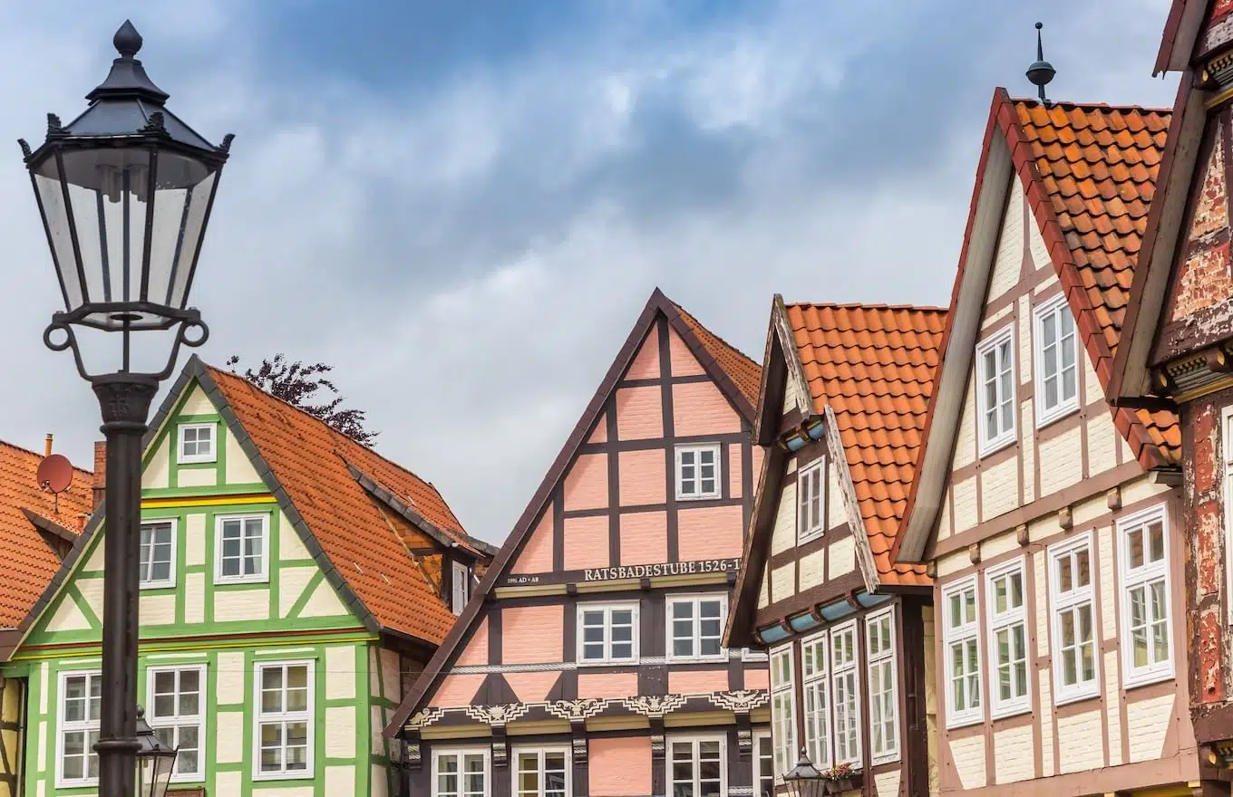 Пример классической фахверковой архитектуры, город Целле, Германия 
