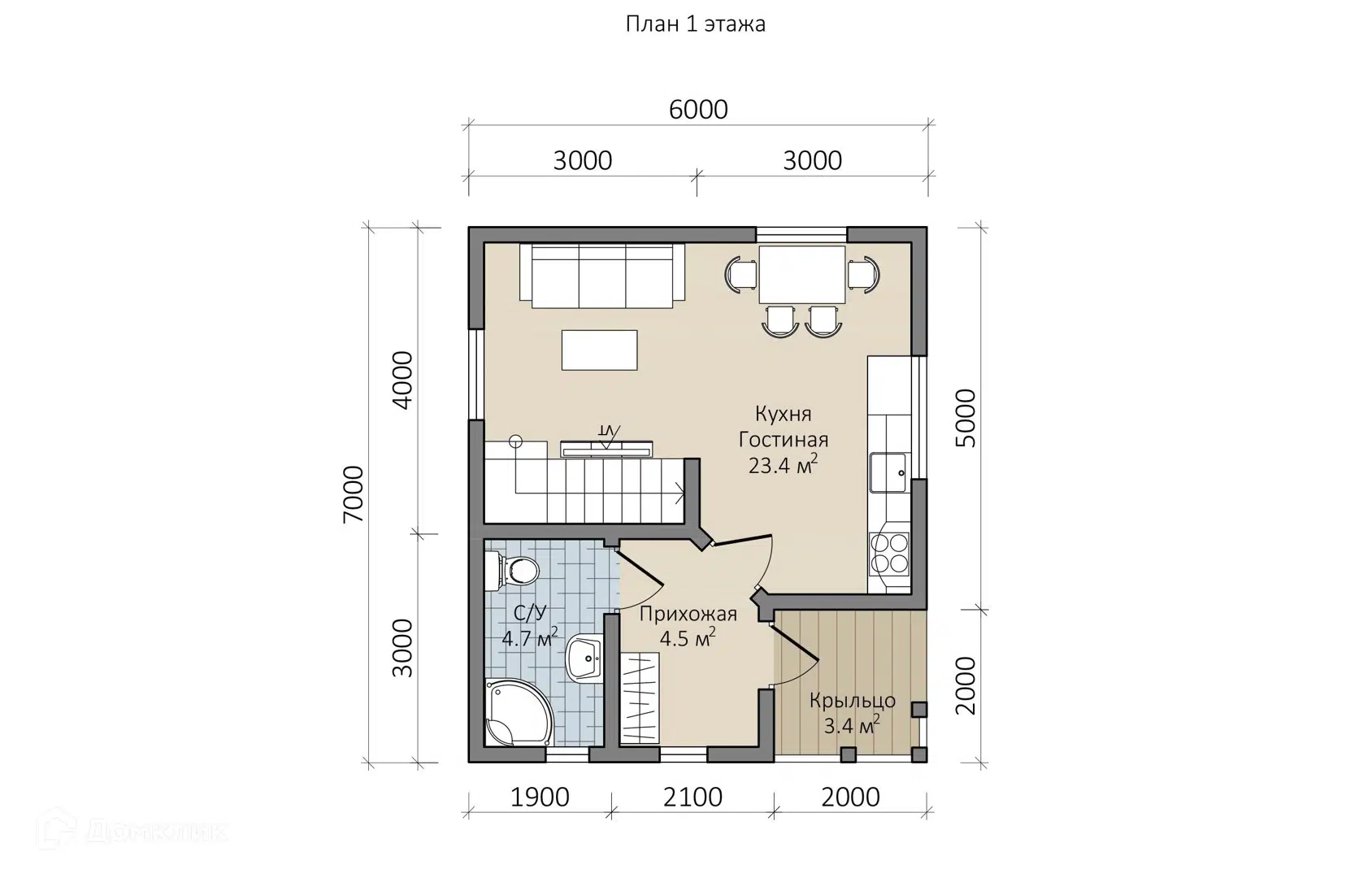 Планировка 1 этажа