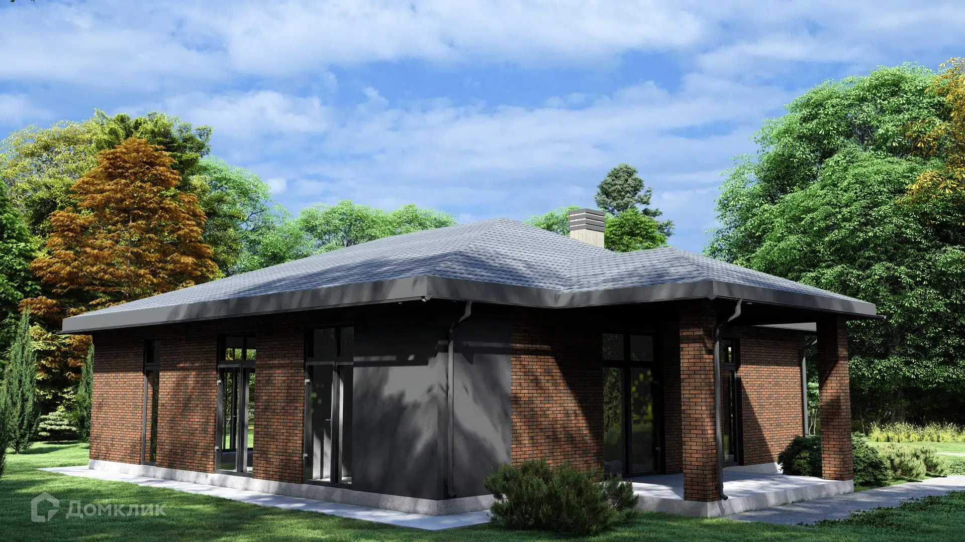 Проект дома «Элит-130» компании СК «Автор Комфорта» из материала Газосиликатные блоки площадью 130.1м² под ключ за 6895300₽ в Донецке | 1 этаж, 4 спальни, 3 санузла – Домклик