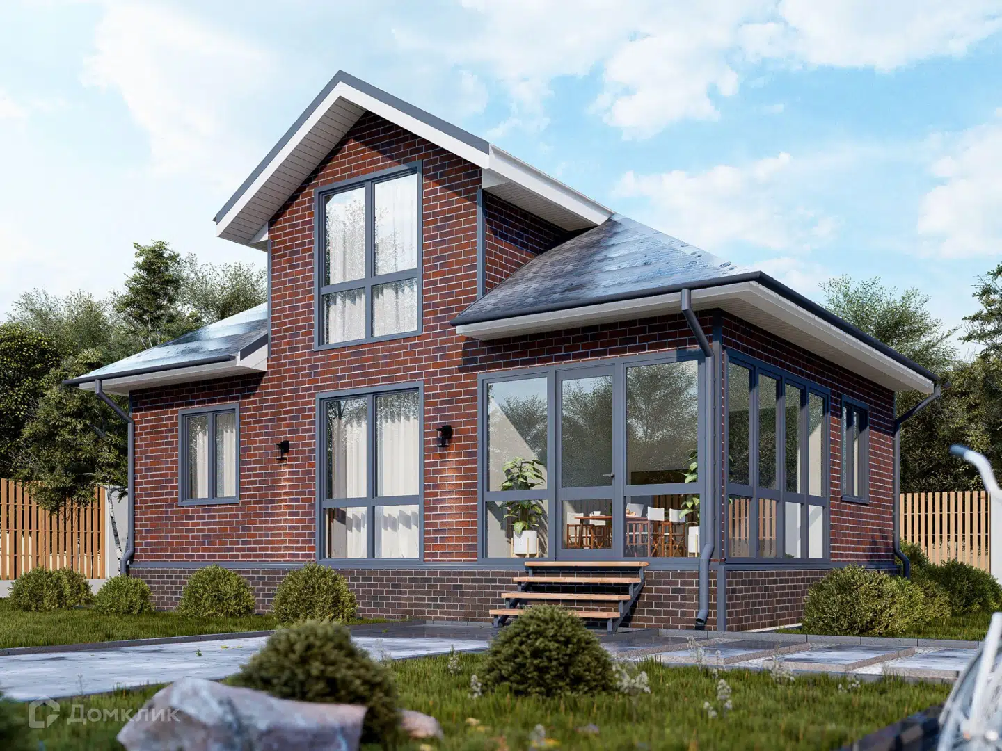 Проект дома «Проект «Альфа»» компании Альфа SIP из материала SIP-панели площадью 110м² под ключ за 3325720₽ в Донецке | 2 этажа, 3 спальни, 1 санузел – Домклик