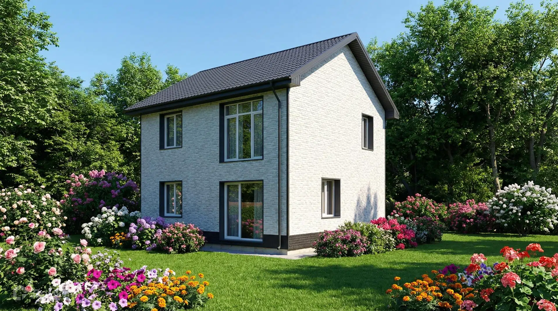 Проект дома «ДМ 6» компании СК Восток Строй из материала Газобетонные блоки площадью 128м² под ключ за 12288000₽ в Донецке | 2 этажа, 3 спальни, 3 санузла – Домклик