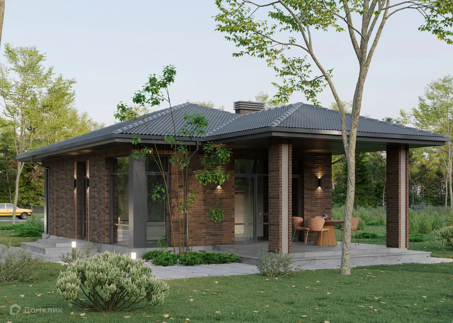 Проект дома «Мастер-76» компании СК «Автор Комфорта» из материала Газосиликатные блоки площадью 76.6м² под ключ за 4213000₽ в Донецке | 1 этаж, 2 спальни, 1 санузел – Домклик