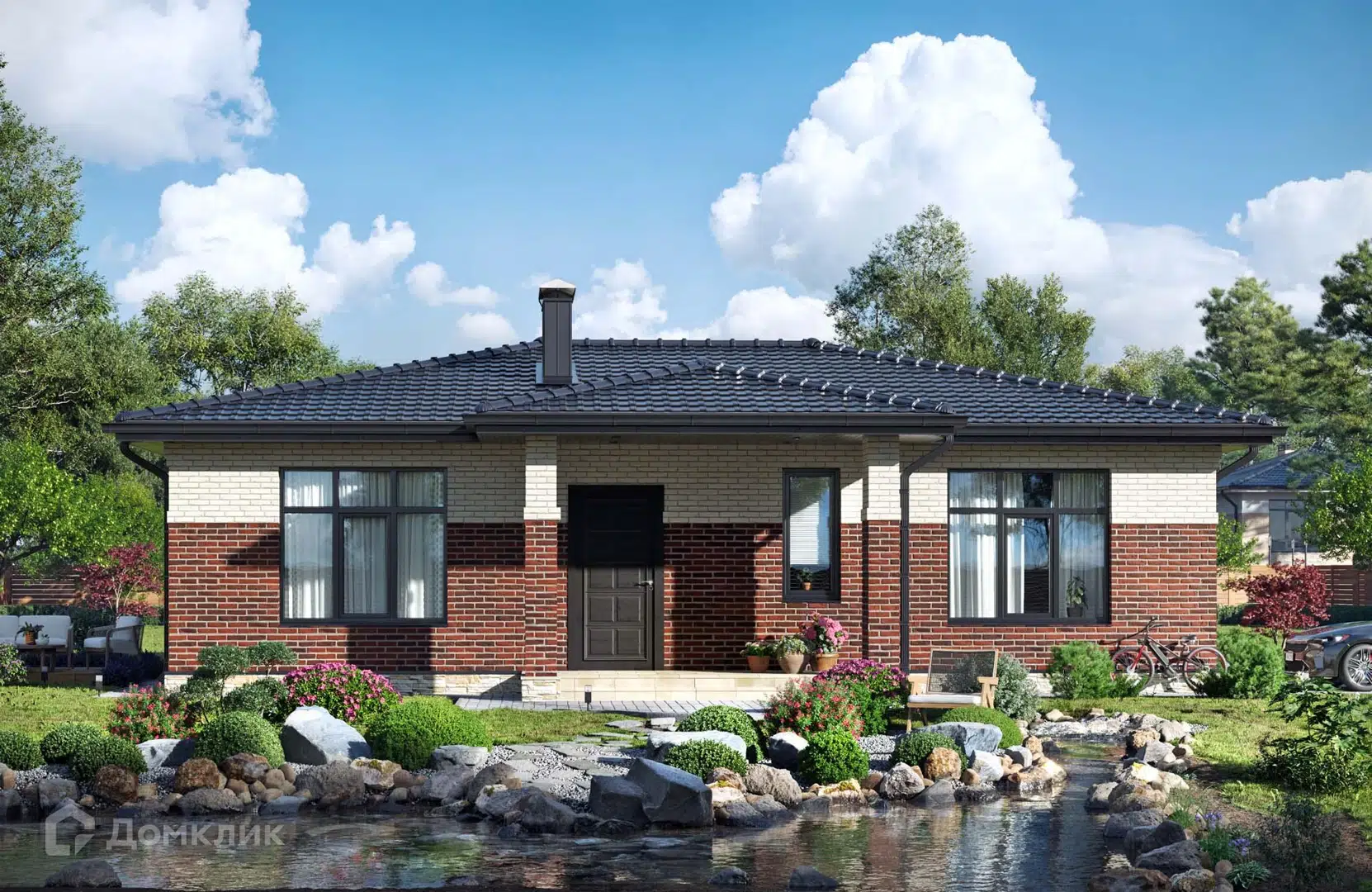 Проект дома «Проект №305» компании Новация из материала Керамические блоки площадью 110м² под ключ за 7124000₽ в Донецке | 1 этаж, 3 спальни, 1 санузел – Домклик