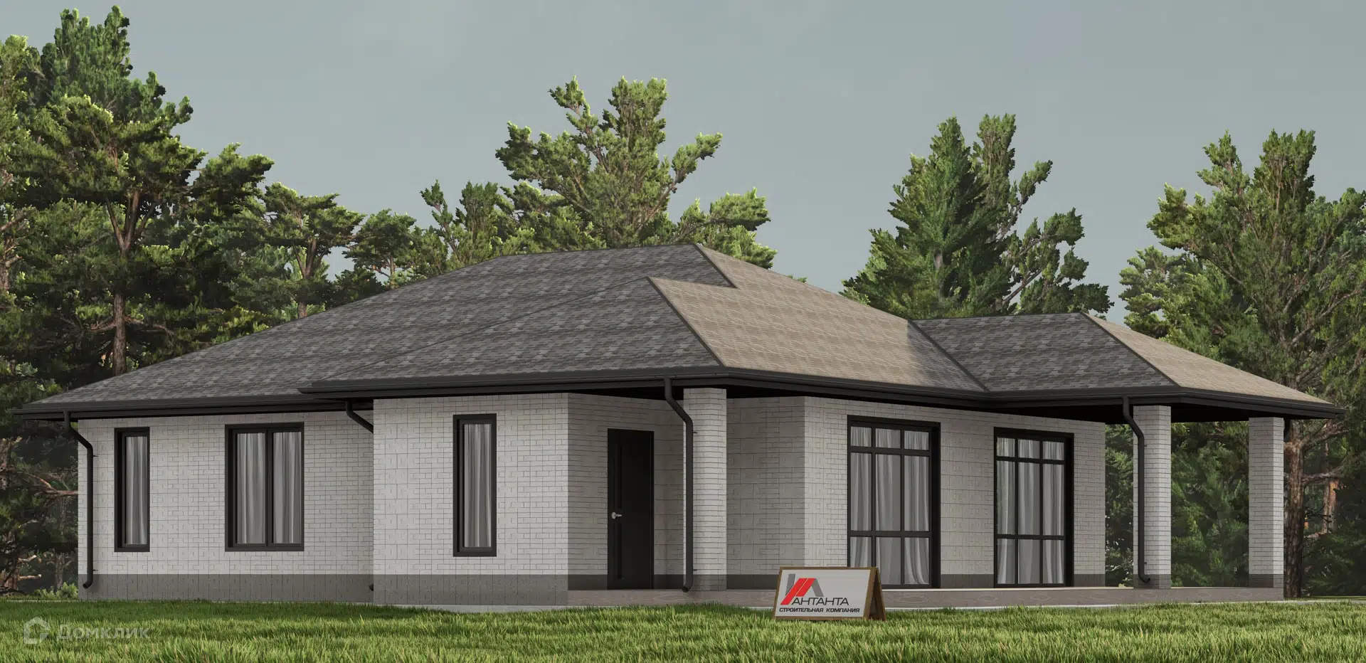 Проект дома «Орлеан-140тб» компании ООО «СК Антанта 24» из материала Теплобетон площадью 140м² под ключ за 7580000₽ в Луганске | 1 этаж, 4 спальни, 2 санузла – Домклик