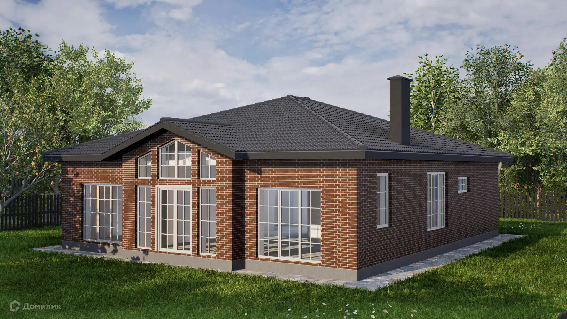 Проект дома «Проект - 38290» компании ИП Петрова В.В. из материала Кирпич площадью 158м² под ключ за 7500000₽ в Донецке | 1 этаж, 4 спальни, 2 санузла – Домклик