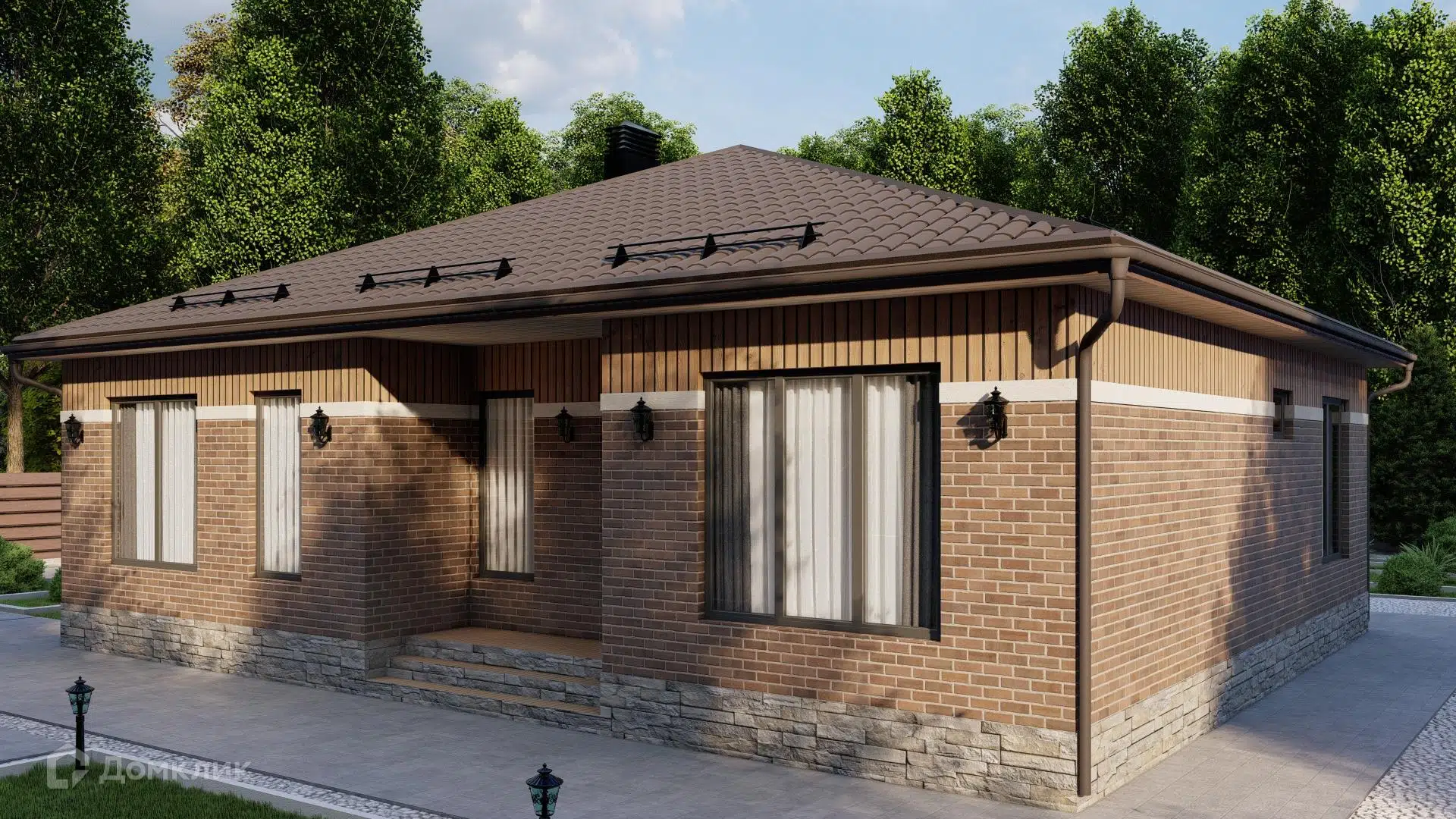 Проект дома «Одноэтажный жилой дом 99 квм» компании Строительная Компания «Алмистрой» из материала Газосиликатные блоки площадью 99м² под ключ за 4950000₽ в Донецке | 1 этаж, 3 спальни, 1 санузел – Домклик