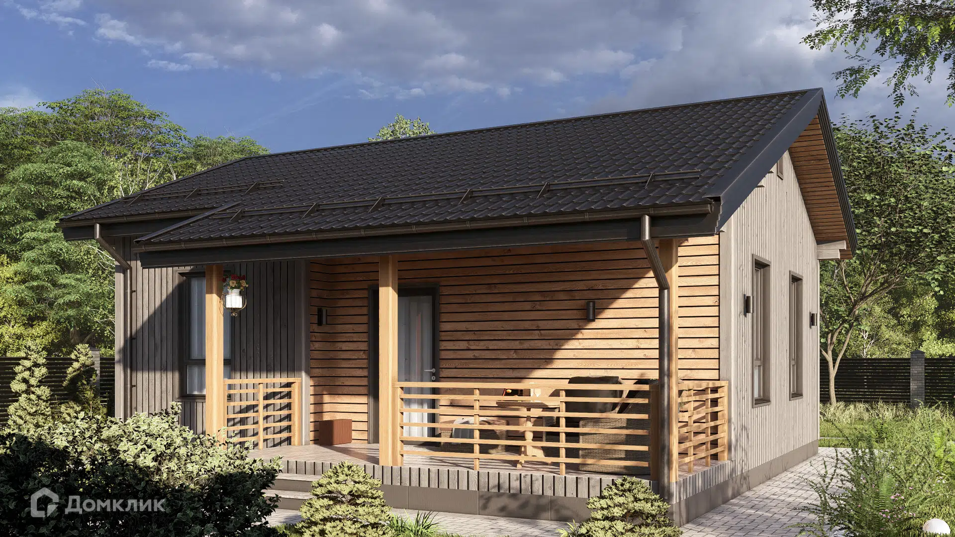 Проект дома «СВОЙ 103» компании СВОЙ из материала Каркасный дом площадью 63м² под ключ за 4670368₽ в Луганске | 1 этаж, 2 спальни, 1 санузел – Домклик