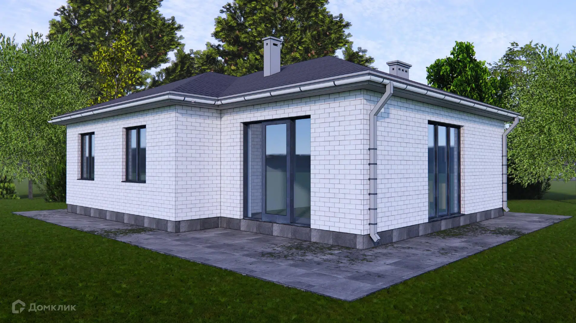 Проект дома «Проект 5 С» компании СК «StroyBas» из материала Керамзитобетонные блоки площадью 88.4м² под ключ за 6242215₽ в Донецке | 1 этаж, 3 спальни, 2 санузла – Домклик