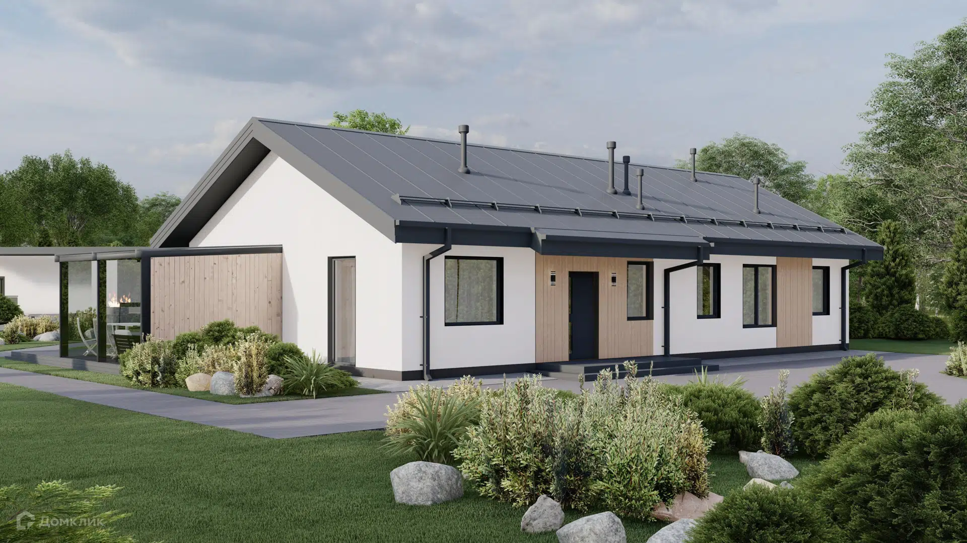 Проект дома «Дом в Сидельниково» компании SD STROY из материала Керамические блоки площадью 154.2м² под ключ за 12336000₽ в Донецке | 1 этаж, 3 спальни, 2 санузла – Домклик