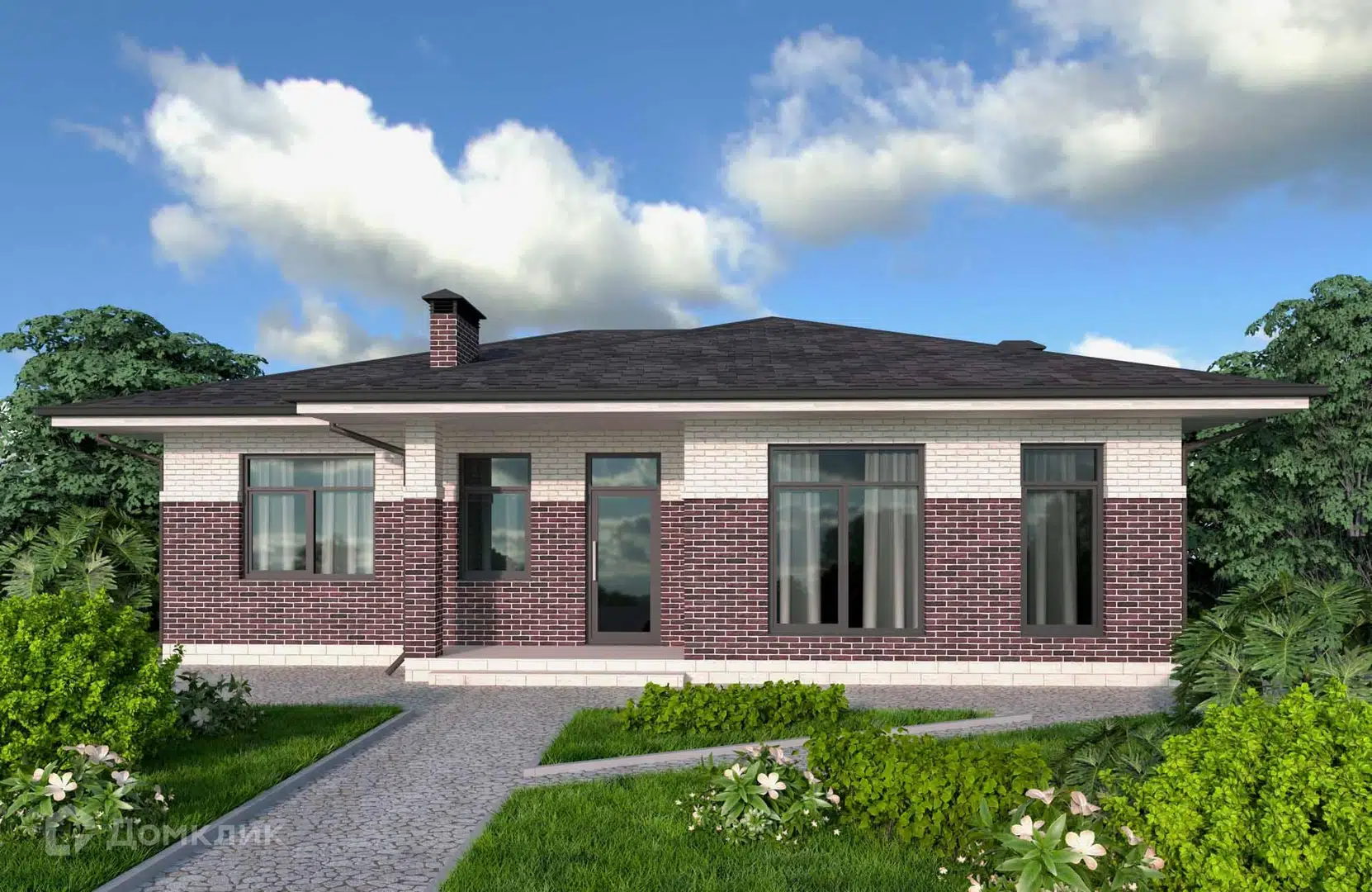 Проект дома «Nova-421» компании СК «Новация»- Анапа - Геленджик - Новороссийск из материала Керамзитобетонные блоки площадью 120м² под ключ за 6500000₽ в Донецке | 1 этаж, 3 спальни, 2 санузла – Домклик