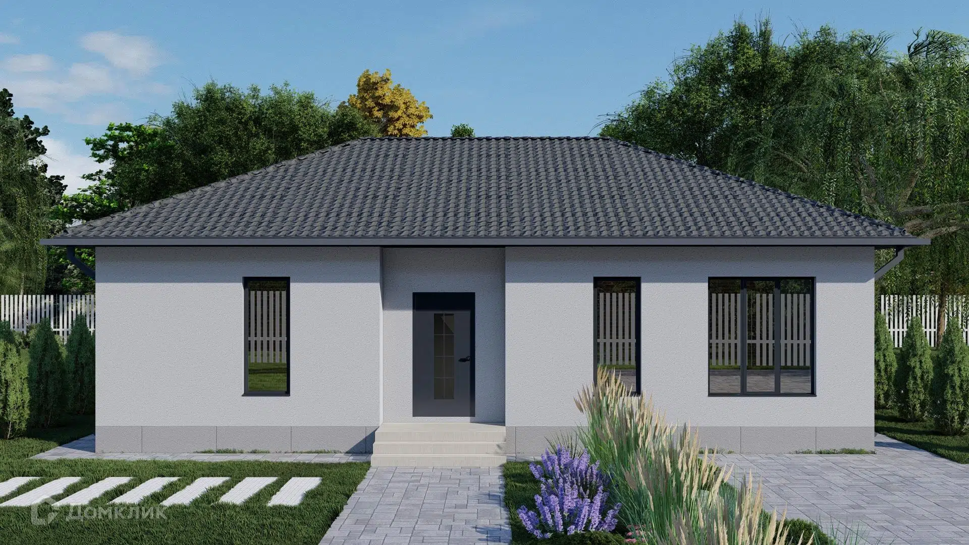 Проект дома «КС-082» компании ИП Кузнецов Иван Иванович из материала Газобетонные блоки площадью 82м² под ключ за 5410000₽ в Донецке | 1 этаж, 3 спальни, 2 санузла – Домклик