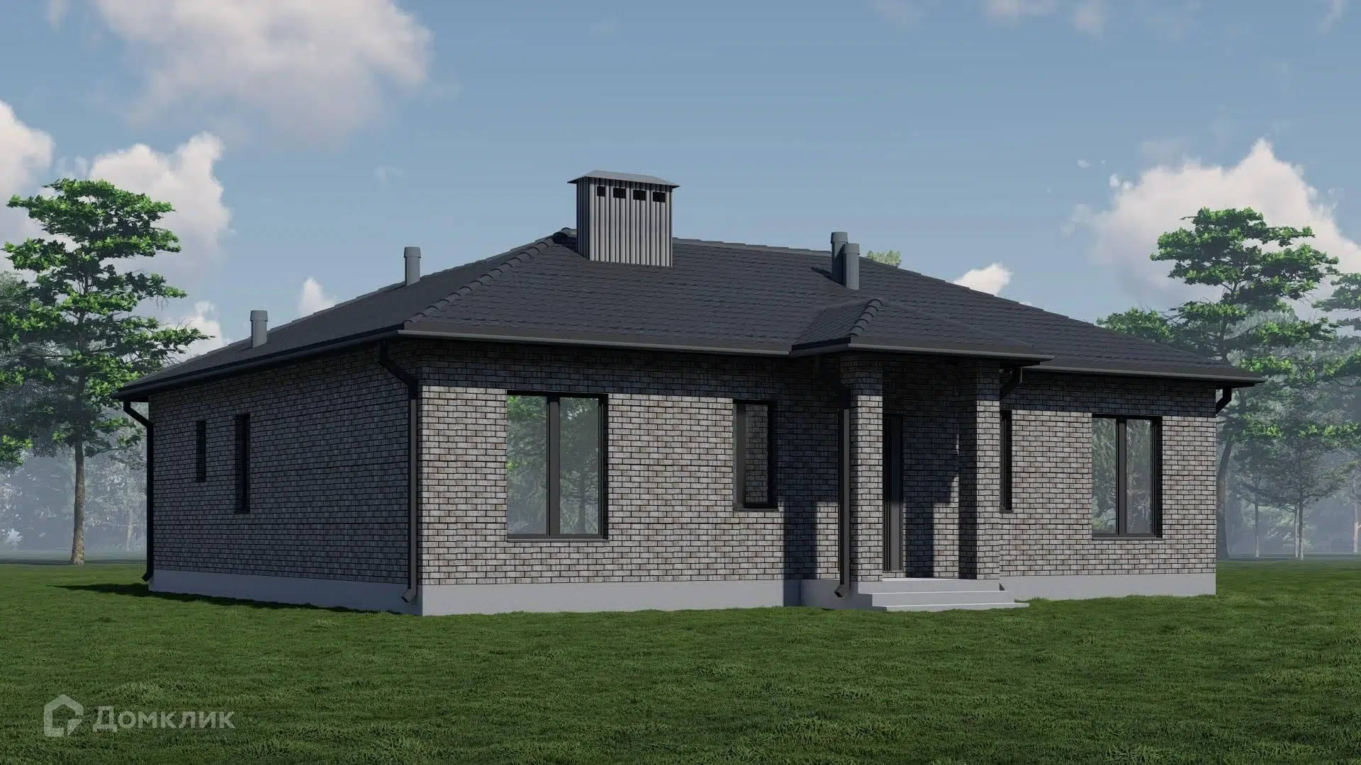 Проект дома «В-04/2026» компании СК Дом-Юг из материала Кирпич площадью 103.45м² под ключ за 7200000₽ в Донецке | 1 этаж, 3 спальни, 2 санузла – Домклик