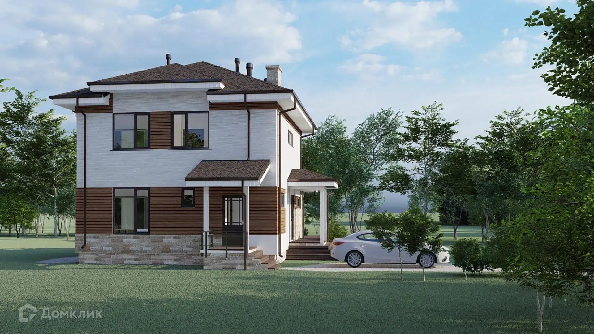 Проект дома «Дом из СИП панелей 10,15х13,1-102С» компании ООО «ДОМ СТРОЙ» из материала SIP-панели площадью 140м² под ключ за 4180000₽ в Донецке | 2 этажа, 5 спален, 2 санузла – Домклик