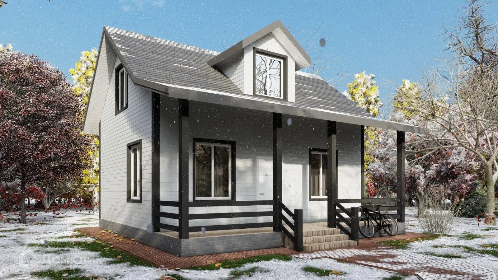 Проект дома «6х9м с мезонином» компании СК «АС-КАРКАС» из материала Каркасный дом площадью 96м² под ключ за 2083400₽ в Донецке | 2 этажа, 3 спальни, 1 санузел – Домклик